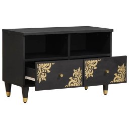 vidaXL TV-kast met lade Zwart 70 x 33 x 46 cm Massief Mango Hout