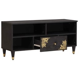 vidaXL TV-kast met lade Zwart 100 x 33 x 46 cm Massief Mango Hout