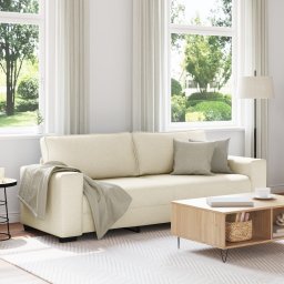 vidaXL 3-Zits Sofa Beige 220 cm Linnenmix Stoffen