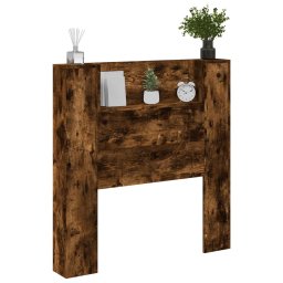 vidaXL Opslag hoofdeinde met LED Gerookt eiken Bewerkt hout