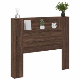 vidaXL Opslag hoofdeinde met LED Bruin eiken Bewerkt hout