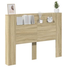 vidaXL Opslag hoofdeinde met LED Sonoma Eiken Bewerkt hout