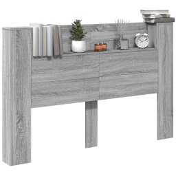 vidaXL Opslag hoofdeinde met LED Grijs Sonoma Bewerkt hout