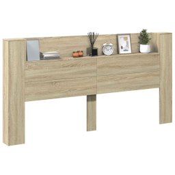 vidaXL Opslag hoofdeinde met LED Sonoma Eiken Bewerkt hout