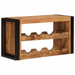 vidaXL Wijnrek Bruin 80 x 45 x 33 cm Massief Ruw Mango Hout