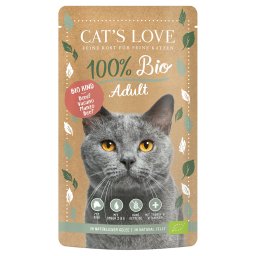 6x100g Cat's Love Organic Beef Kattenvoer Nat
