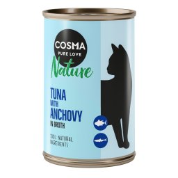 12x140g Nature Tonijn met hele Ansjovis Cosma Kattenvoer