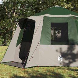 vidaXL Cabin Tent 12-Person 10-persoons Groen en Wit