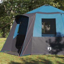 vidaXL Cabin Tent 12-Person 10-persoons Blauw en Grijs