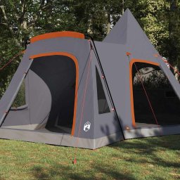 vidaXL Teepee Tent 5-Person 5-persoons Grijs en Oranje