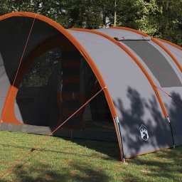 vidaXL Tunnel Tent 8-Person 8-persoons Grijs en Oranje
