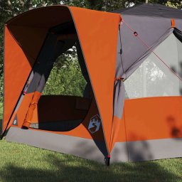 vidaXL Cabine Tent 7-Persoons 7-persoons Grijs en Oranje