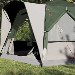 vidaXL Cabine Tent 5-Persoon met dak Groen en Wit 333 x 317 x 194 cm
