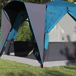 vidaXL Cabine Tent 5-Persoon met dak Blauw en Grijs 333 x 317 x 194 cm