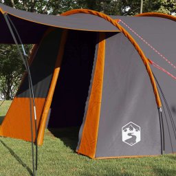 vidaXL Tunnel Tent 4-Person 4-persoons Grijs en Oranje