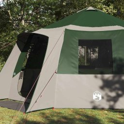 vidaXL Cabin Tent 12-Person met dak Groen en Grijs 500 x 500 x 294 cm