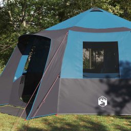vidaXL Cabin Tent 12-Person met dak Blauw en Grijs 500 x 500 x 294 cm
