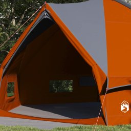 vidaXL Teepee Tent voor 10 Personen 10-persoons Grijs en Oranje