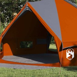 vidaXL Teepee Tent 8-Persoon 8-persoons Grijs en Oranje