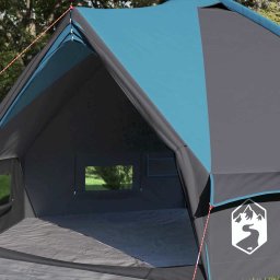 vidaXL Teepee Tent voor 4 Personen 4-persoons Blauw en Grijs