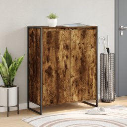 vidaXL Schoenenkast met opslag Rook Eik 79 x 36 x 100 cm Bewerkt hout