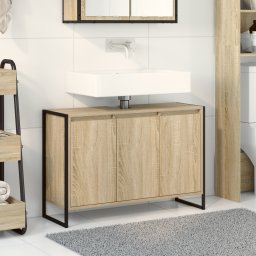 vidaXL Badkamer Kast Sonoma 90 x 30 x 60 cm Bewerkt hout