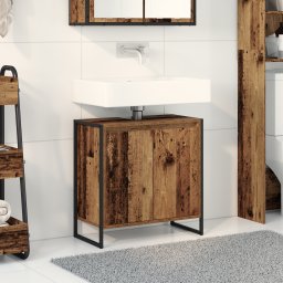vidaXL Badkamer Kast Oud Hout 60 x 30 x 60 cm Bewerkt hout