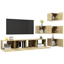 vidaXL 6-delige Tv-meubelset bewerkt hout sonoma eikenkleurig
