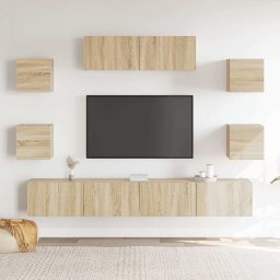 vidaXL 7-delige Tv-meubelset bewerkt hout sonoma eikenkleurig