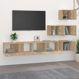 vidaXL Tv-wandmeubel bewerkt hout sonoma eikenkleurig