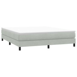 vidaXL Bed boxspring zonder matras 180x220 cm fluweel lichtgrijs