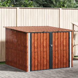 vidaXL Fietsschuurtje 3 st Bruin 216 x 207 x 158 cm Metaal