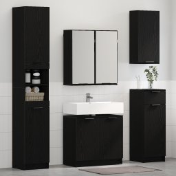 vidaXL Badkamermeubelset 3 st Zwart Eiken 64,5 x 33,5 x 59 cm