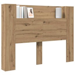 vidaXL Opslag hoofdeinde met LED Artisanaal eiken Bewerkt hout