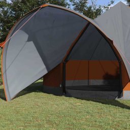 vidaXL Teepee Tent 7-Persoon 7-persoons Grijs en Oranje
