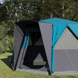 vidaXL Cabinetent 6-Personen met dak Blauw 425 x 396 x 222 cm