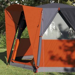 vidaXL Cabine Tent 3-Persoon Grijs en Oranje 320 x 320 x 203 cm