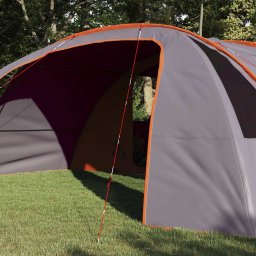 vidaXL Tunnel Tent 6-Persoon 6-persoons Grijs en Oranje