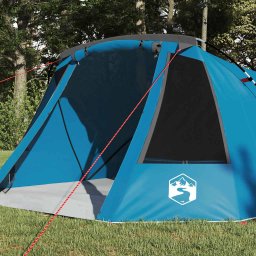 vidaXL Tunnel Tent 3-Person 3-persoons Blauw en Grijs