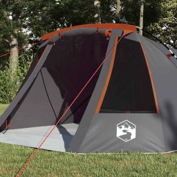 vidaXL Tunnel Tent 3-Person 3-persoons Grijs en Oranje