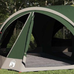 vidaXL Familietent voor 10 personen Groen en Grijs 460 x 430 x 214 cm