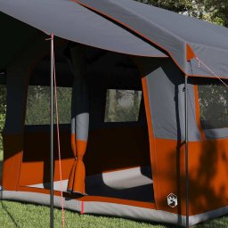 vidaXL Familietent voor 4 Personen 4-persoons Grijs en Oranje