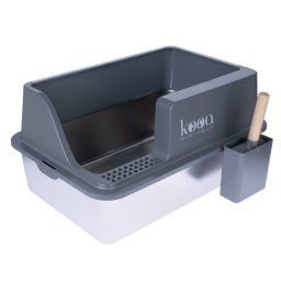 Kooa roestvrijstalen kattenbak grijs