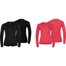ODLO - Maat L - Suw Top Crew Thermoset Active Warm 2Pack Dames - Black-Siesta