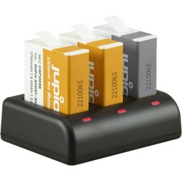 Jupio Value Pack: 2x Enduro Battery GoPro HERO 9 | HERO 10 | HERO 11 - SPBL1B/AHDBT-901 1730mAh + Compact USB Triple Charger