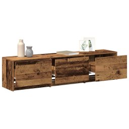 vidaXL TV-kast met LED Oudhout 165 x 34 x 40 cm Geconstrueerd hout