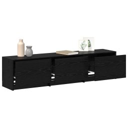 vidaXL TV-kast met LED Zwarte Eik 165 x 34 x 40 cm Geconstrueerd hout