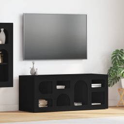 vidaXL TV-kast ELST 100 x 35 x 40 cm Zwart Bewerkt hout