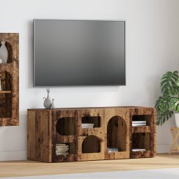 vidaXL TV-kast ELST 100 x 35 x 40 cm Oudhout Bewerkt hout