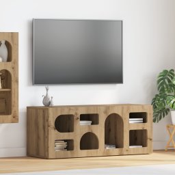 vidaXL TV-kast ELST 100 x 35 x 40 cm Artisan Eiken Bewerkt hout